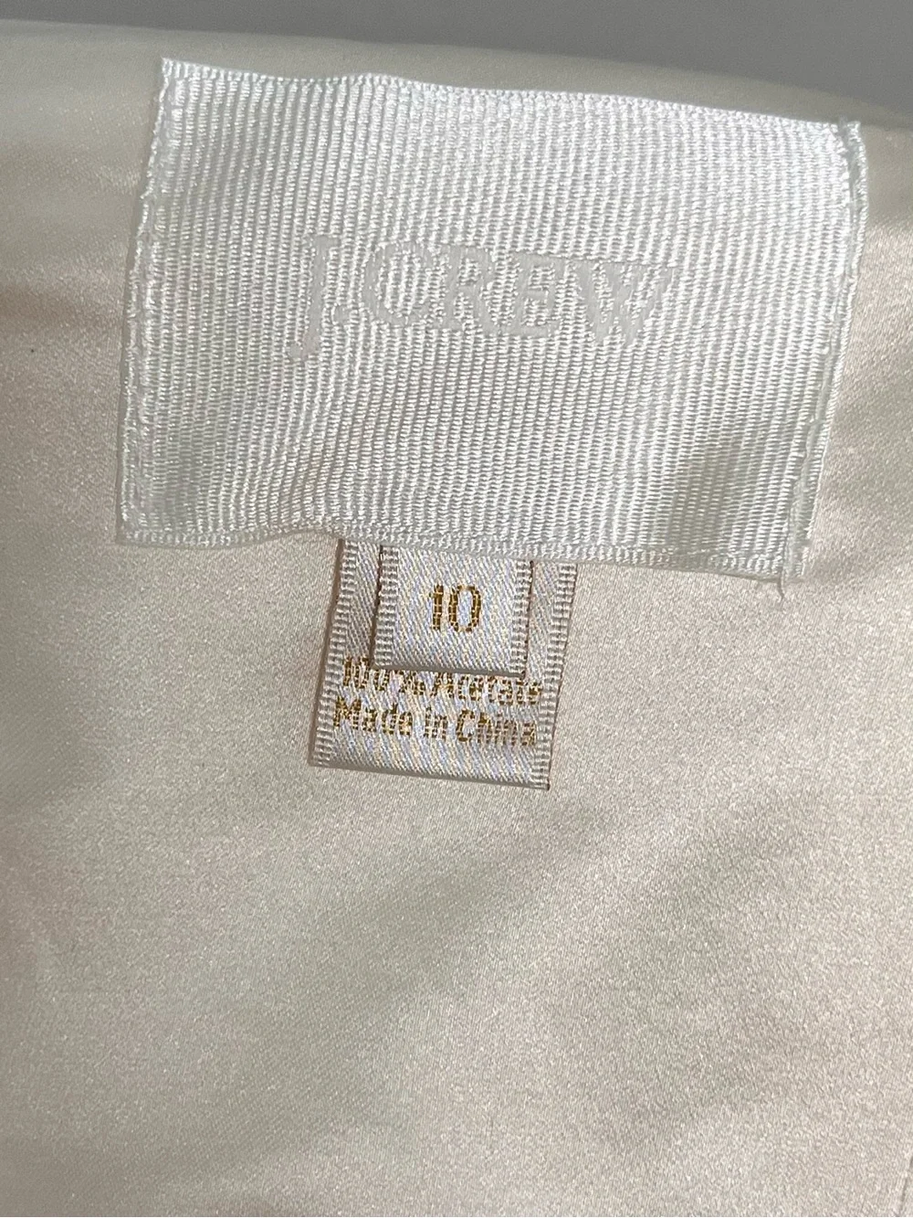 J.CREW Vivian Strapless Ivory 100% Silk Satin Wedding Bridal Gown Size 10